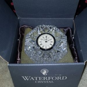 Waterford Crystal Diamond Shaped Clock Paperweight